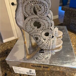Gianni Bini Metallic Embellished Heels